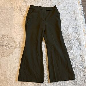 Express olive green Flare super high rise trousers